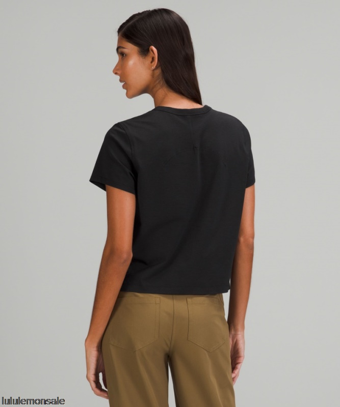 Lululemon Damen DELULU330 | Klassisches T-shirt Aus Baumwollmischung Schwarz